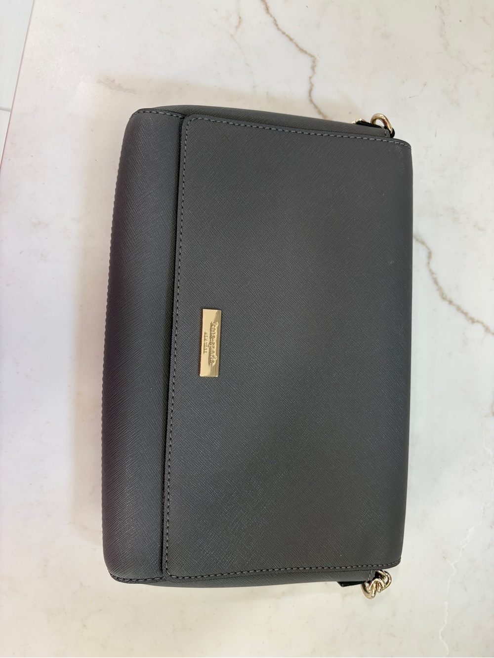 kate spade gray Shoulder Bag with Gold Hardware